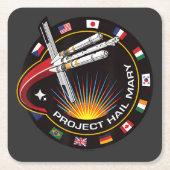 Weltraummissionsabzeichen Rechteckiger Pappuntersetzer (Vorderseite)