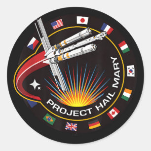 Weltraummissionsabzeichen Runder Aufkleber