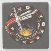 Weltraummissionsabzeichen Steinuntersetzer (Vorderseite)