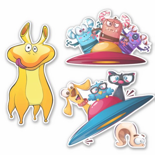 Weltraummonster Aufkleber (Vorderseite)