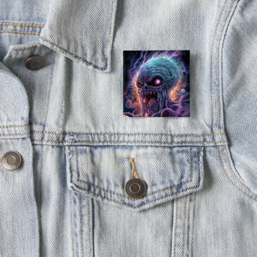 Weltraummonster Horror Art Button (Beispiel)