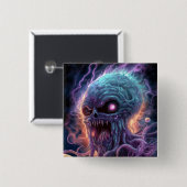 Weltraummonster Horror Art Button (Vorne & Hinten)