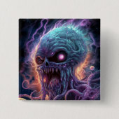 Weltraummonster Horror Art Button (Vorderseite)