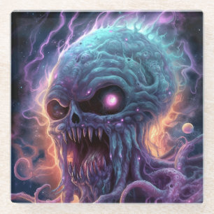 Weltraummonster Horror Art Glasuntersetzer