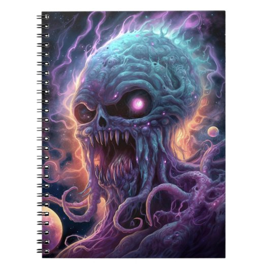 Weltraummonster Horror Art Notizblock (Vorderseite)