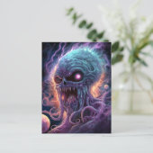 Weltraummonster Horror Art Postkarte (Stehend Vorderseite)
