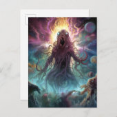 Weltraummonster Horror Postkarte (Vorne/Hinten)
