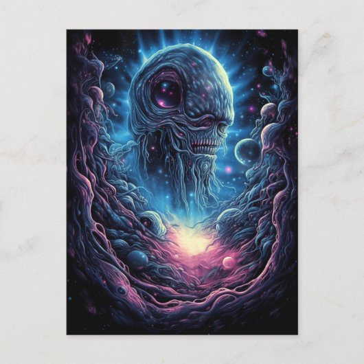 Weltraummonster Horror Postkarte (Vorderseite)