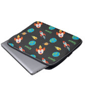 Weltraummuster auf schwarz laptopschutzhülle (Vorne Knopf)