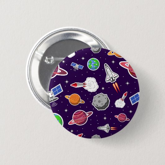 Weltraummuster Button (Vorne & Hinten)