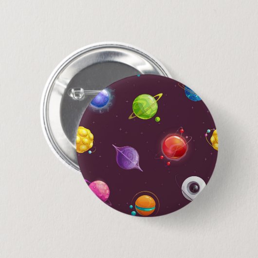 Weltraummuster Button (Vorne & Hinten)