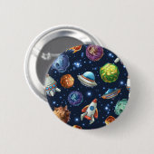 Weltraummuster Button (Vorne & Hinten)