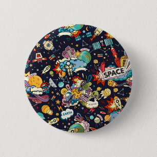 Weltraummuster Button