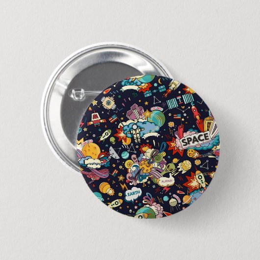 Weltraummuster Button (Vorne & Hinten)