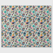 Weltraummuster des funky Kid Geschenkpapier (Flach)