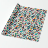 Weltraummuster des funky Kid Geschenkpapier (Ungerollt)