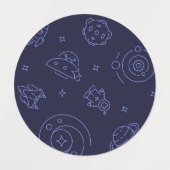 Weltraummuster Etiketten (Design 1)