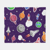 Weltraummuster Fleecedecke (Vorderseite (Horizontal))