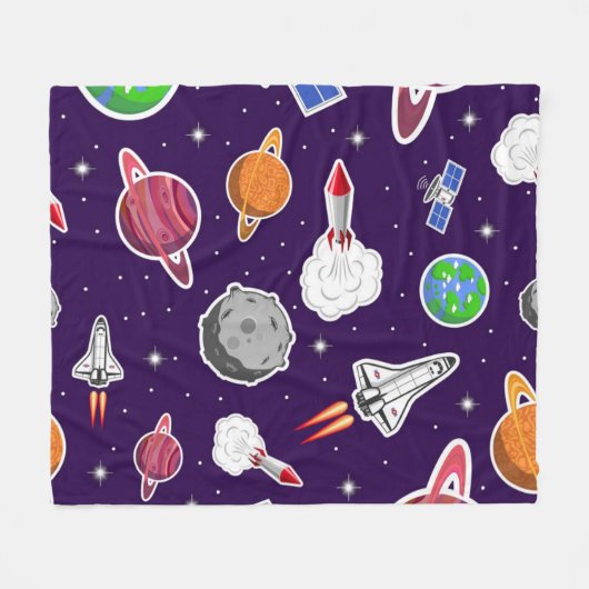 Weltraummuster Fleecedecke (Vorderseite (Horizontal))