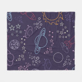 Weltraummuster Fleecedecke (Vorderseite (Horizontal))