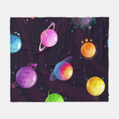 Weltraummuster Fleecedecke (Vorderseite (Horizontal))