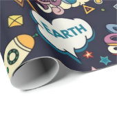 Weltraummuster Geschenkpapier (Rolleneckpunkt)