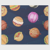 Weltraummuster Geschenkpapier (Flach)