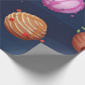 Weltraummuster Geschenkpapier (Ecke)
