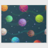 Weltraummuster Geschenkpapier (Flach)