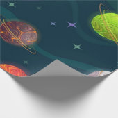 Weltraummuster Geschenkpapier (Ecke)