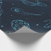 Weltraummuster Geschenkpapier (Ecke)