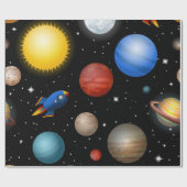 Weltraummuster Geschenkpapier (Flach)