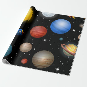 Weltraummuster Geschenkpapier