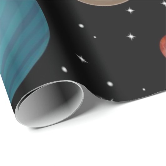 Weltraummuster Geschenkpapier (Rolleneckpunkt)
