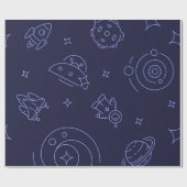 Weltraummuster Geschenkpapier (Flach)