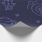 Weltraummuster Geschenkpapier (Ecke)