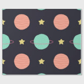 Weltraummuster Geschenkpapier (Flach)