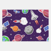 Weltraummuster Geschenkpapier Set (Vorderseite 2)