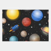 Weltraummuster Geschenkpapier Set (Vorderseite)