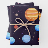 Weltraummuster Geschenkpapier Set (Beispiel)