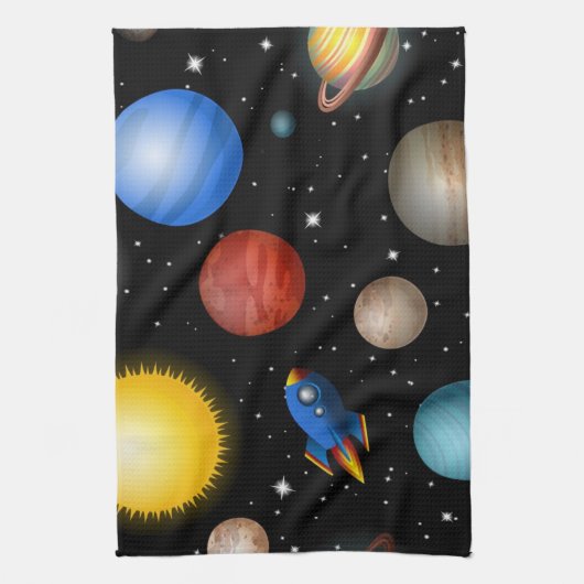 Weltraummuster Geschirrtuch (Vertikal)