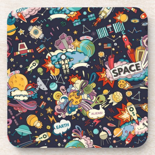 Weltraummuster Getränkeuntersetzer (Vorderseite)