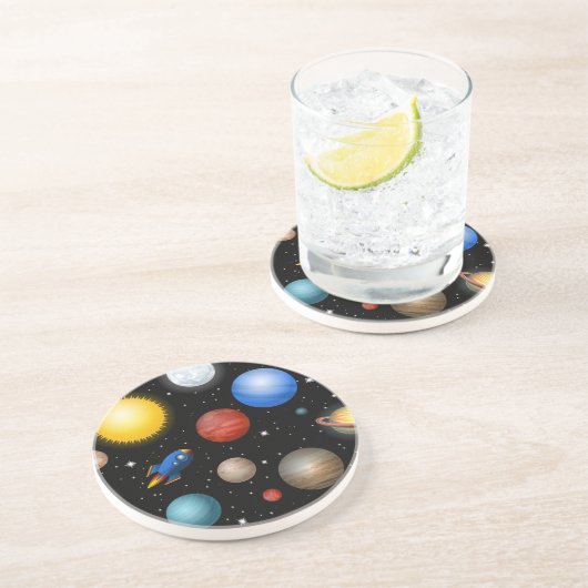 Weltraummuster Getränkeuntersetzer (Seite)