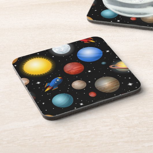 Weltraummuster Getränkeuntersetzer (Linke Seite)