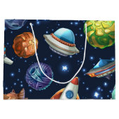 Weltraummuster Große Geschenktüte (Rückseite)