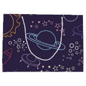 Weltraummuster Große Geschenktüte (Rückseite)