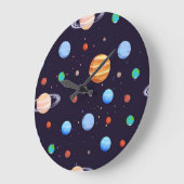Weltraummuster Große Wanduhr (Winkel)