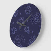 Weltraummuster Große Wanduhr (Winkel)