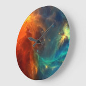 Weltraummuster Große Wanduhr (Winkel)