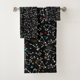 Weltraummuster-Handtuch Badhandtuch Set